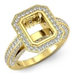 2.25Ct Diamond Engagement Emerald Ring 14k Yellow Gold Halo Setting Semi Mount - javda.com 