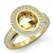 2Ct Halo Setting Diamond Vintage Engagement Oval Semi Mount Ring 14k Yellow Gold - javda.com 