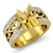 0.55Ct Round Diamond Fashion Wedding Ring 14k Yellow Gold Semi Mount - javda.com 