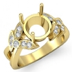 0.3Ct Diamond Engagement Flower Ring 18k Yellow Gold Round Semi Mount - javda.com 