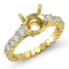 Round Diamond 10 Stone Engagement Semi Mount Ring Setting 18k Gold Yellow (0.7Ct. tw.)