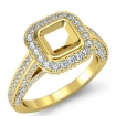 1.65Ct Halo Setting Diamond Engagement Asscher Semi Mount Ring 18k Yellow Gold - javda.com 