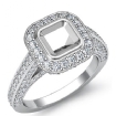 1.65Ct Halo Setting Diamond Engagement Asscher Semi Mount Ring 18k White Gold - javda.com 