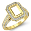 1.65Ct Halo Setting Diamond Engagement Emerald Semi Mount Ring 14k Yellow Gold - javda.com 