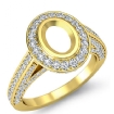 1.65Ct Halo Pave Setting Diamond Engagement Oval Semi Mount Ring 14k Yellow Gold - javda.com 