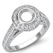 1.25Ct Halo Pave Setting Diamond Engagement Round Semi Mount Ring Gold W18k