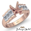 1.45Ct Baguette Semi Mount Diamond Women Engagement Ring Channel 18k Rose Gold - javda.com 