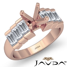 Baguette Semi Mount Diamond Women Engagement Ring Channel 14k Rose Gold (1Ct. tw.)