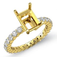 Diamond Solitaire Emerald Semi Mount Prong Ring 18k Gold Yellow (0.8Ct. tw.)