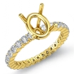 0.9Ct Diamond Solitaire Eternity Engagement Ring Semi Mount 18k Yellow Gold - javda.com 