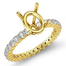 Diamond Solitaire Eternity Engagement Ring Semi Mount 18k Gold Yellow (0.9Ct. tw.)