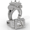 Diamond Princess Antique & Vintage Semi Mount Engagement Halo Setting Ring 18k White Gold 2.25Ct - javda.com 