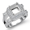 1.75Ct Diamond Engagement Ring Princess Semi Mount Halo Platinum 950 - javda.com 