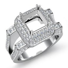 1.75CT Diamond Engagement Ring Princess Semi Mount Halo 14k White Gold