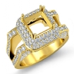 1.75Ct Diamond Engagement Ring Princess Semi Mount Halo 18k Yellow Gold - javda.com 