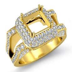 Diamond Engagement Ring Princess Semi Mount Halo 18k Gold Yellow (1.75Ct. tw.)
