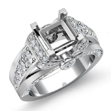 1.35Ct Diamond Engagement Semi Mount Ring 14k White Gold Knot Shank