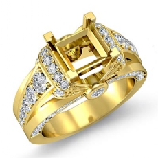 Diamond Engagement Semi Mount Ring 14k Gold Yellow Knot Shank (1.35Ct. tw.)
