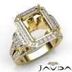 Emerald Diamond Vintage Semi Mount Engagement Ring 18k Yellow Gold Halo 2.4Ct - javda.com 
