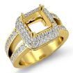 1.25Ct Halo Diamond Engagement Princess Semi Mount Ring 14k Yellow Gold - javda.com 
