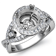 1.40Ctw Diamond Engagement Ring 14k White Gold Round Semi Mount Halo