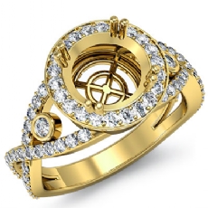 Diamond Engagement Ring 14k Gold Yellow Round Semi Mount Halo (1.4Ct. tw.)