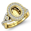 1.65Ct Diamond Engagement Ring Halo 14k Yellow Gold Oval Semi Mount - javda.com 