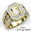 Emerald Semi-Mount Vintage Diamond Engagement Ring Halo Pave Setting 18k Yellow Gold 2.7Ct - javda.com 