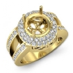 Diamond Engagement Ring 14k Yellow Gold Round Semi Mount Halo 1.35Ct - javda.com 