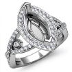 1.75Ct Diamond Engagement Ring Marquise Semi Mount Halo Setting 14k White Gold - javda.com 