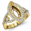 1.75Ct Diamond Engagement Ring Marquise Semi Mount Halo 18k Yellow Gold - javda.com 