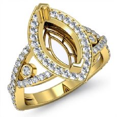 Diamond Engagement Ring Marquise Semi Mount Halo 14k Gold Yellow (1.75Ct. tw.)