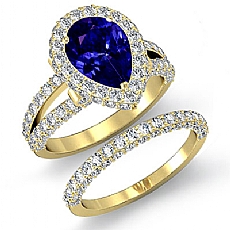 Celebrity Wedding Bridal Set diamond Ring 14k Gold Yellow