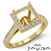 Princess Diamond Engagement Ring 14k Yellow Gold Halo Setting Semi Mount 0.7Ct - javda.com 