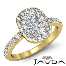Circa Halo Sidestone Pave Set diamond Ring 18k Gold Yellow