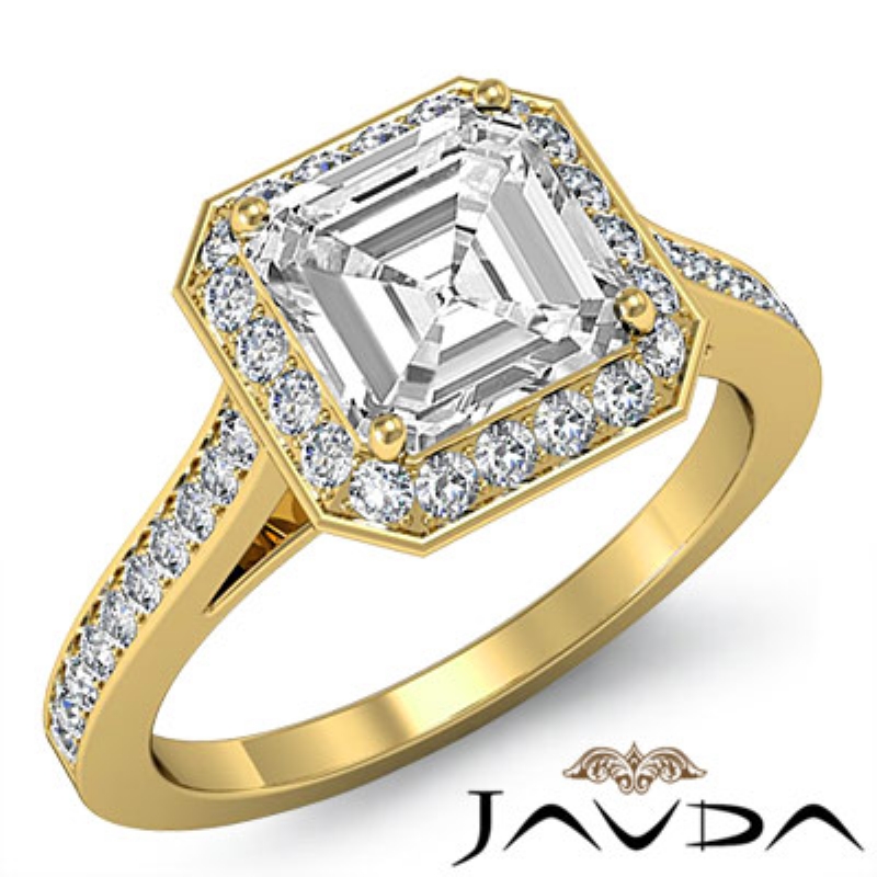 Halo Pave Bezel Set diamond Ring 14k Gold Yellow