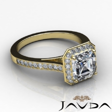 Halo Pave Bezel Set diamond  18k Gold Yellow