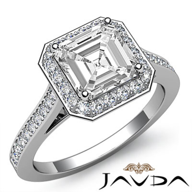 Halo Pave Bezel Set diamond Ring Platinum 950