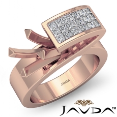 Princess Semi Mount Diamond Engagement Women Ring 14k Rose Gold (0.55Ct. tw.)