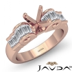 1.2Ct Baguette Semi Mount Diamond Engagement Ring 18k Rose Gold Invisible - javda.com 