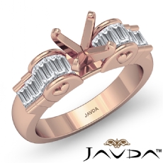 Baguette Semi Mount Diamond Engagement Ring 14k Rose Gold Invisible (1.2Ct. tw.)