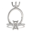 Hidden Halo French Pave Radiant Semi Mount Engagement Ring Platinum 950 0.47Ct - javda.com 