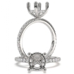 U Pave Hidden Halo Semi Mount Diamond Engagement Ring Platinum 950 0.48Ct - javda.com 