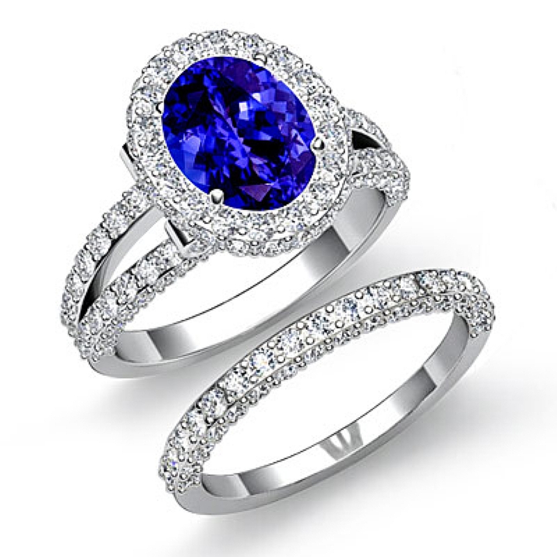 Split Shank Circa Halo Bridal Oval diamond engagement Ring in 14k Gold White