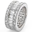 Women's Wedding Ring Baguette Round Diamond Eternity Band 18k Gold White 5.7Ct