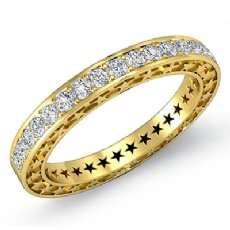 Round Diamond Star Eternity Wedding Band 18k Gold Yellow Womens  (0.45Ct. tw.)