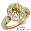 Diamond Engagement Wedding Halo Setting Ring 18k Yellow Gold Oval Semi Mount 1Ct - javda.com 