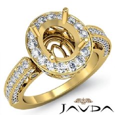 Diamond Engagement Wedding Halo Setting Ring 14k Gold Yellow Oval Semi Mount  (1Ct. tw.)