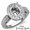 Diamond Engagement Wedding Halo Setting Ring Platinum 950 Oval Semi Mount 1Ct - javda.com 
