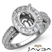 Diamond Engagement Wedding Halo Setting Ring 18k White Gold Oval Semi Mount 1Ct - javda.com 